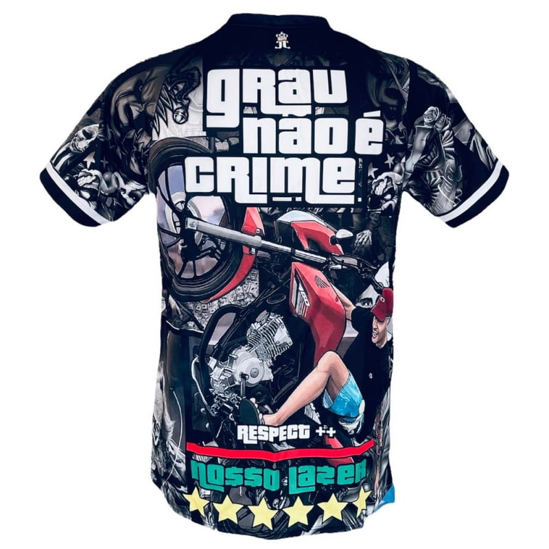 Camiseta de Quebrada Favela Moto Grau Chora Agora Ri Depois