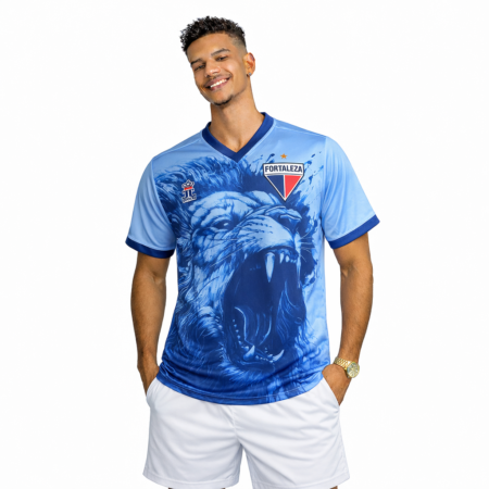 Camiseta do Fortaleza Leão Feroz Azul Celeste Oficial