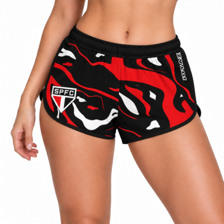 Short Feminino do São Paulo Mulher Tricolor  Produto Oficial