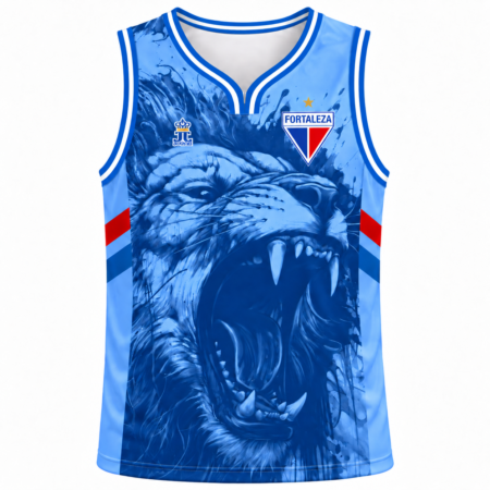 Camiseta Regata Fortaleza Leão Azul Celeste Masculina Oficial
